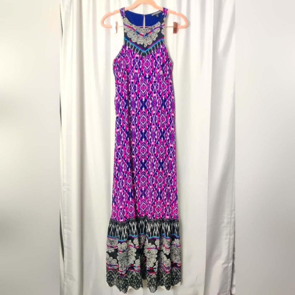 Express sheer racerback maxi dress - XS